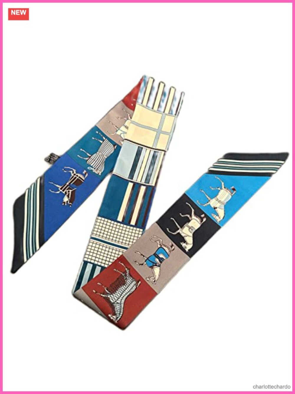 Horse Skinny Scarf Polyester Silk-Like Feel Women's Accessory